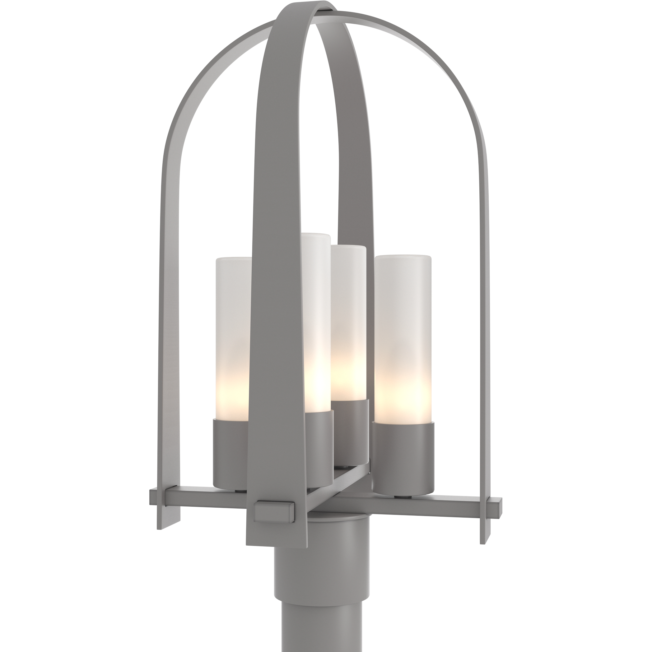 Triomphe 4 Light 21.5 inch Coastal Burnished Steel Outdoor Post Light in Opal