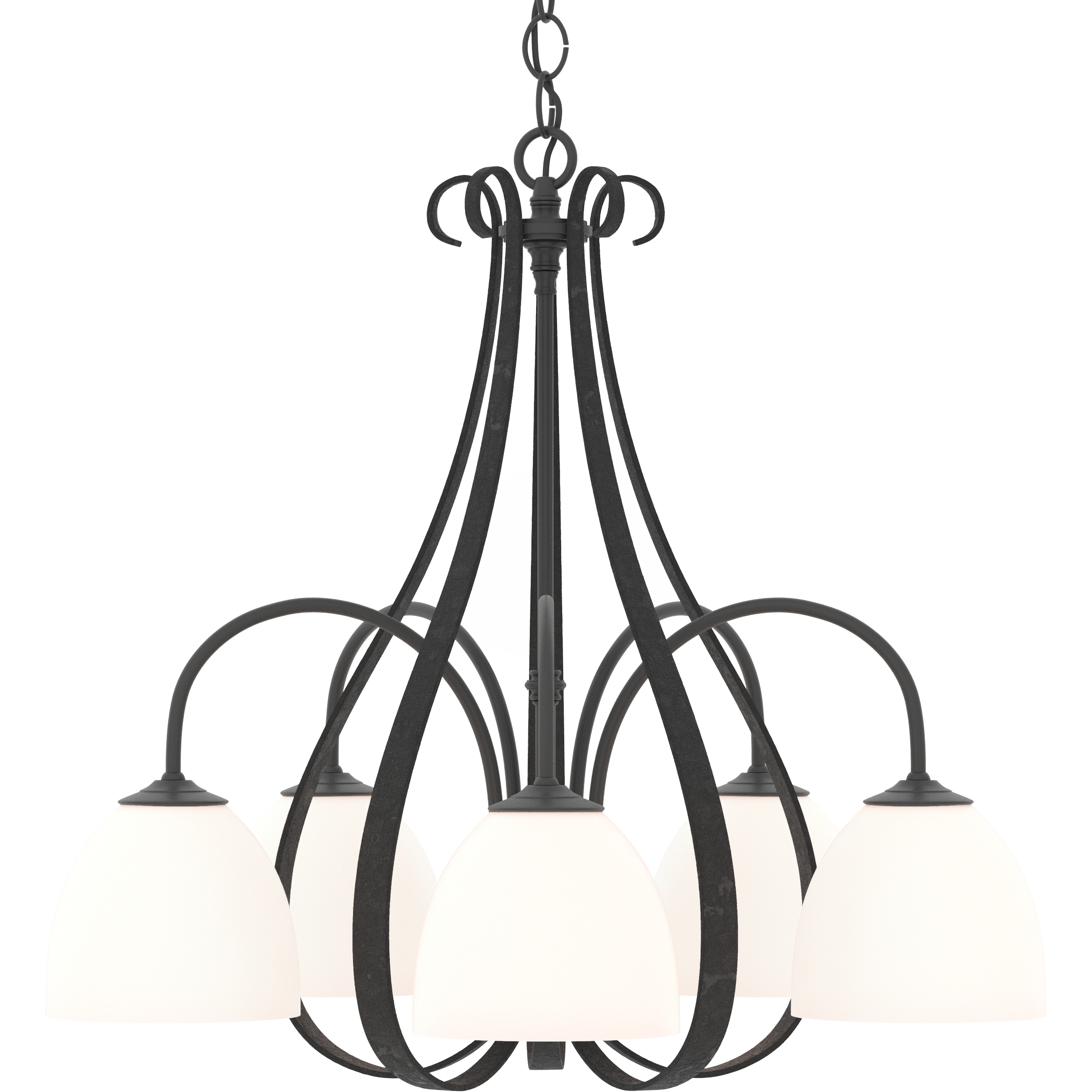 Sweeping Taper 5 Light 24 inch Black Chandelier Ceiling Light