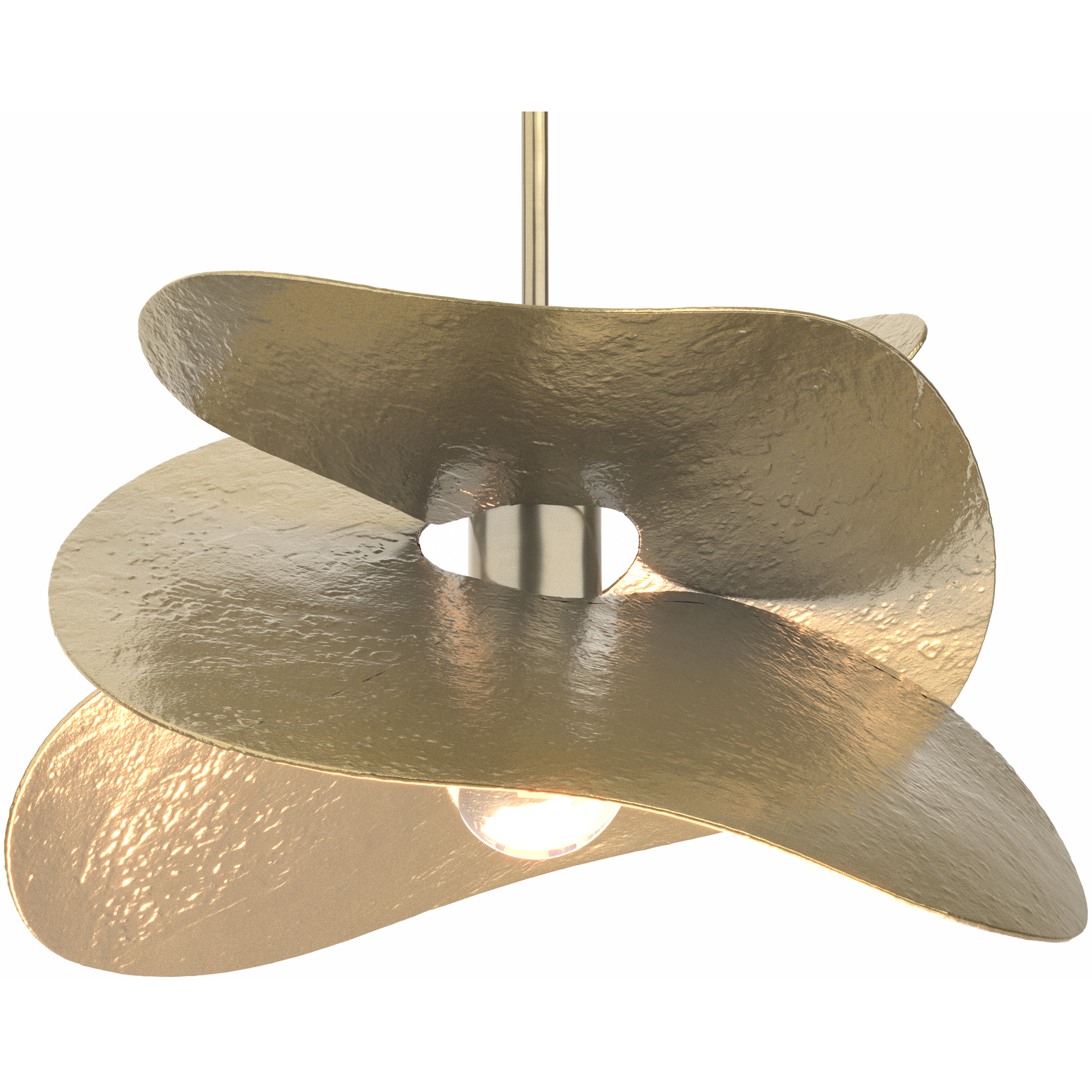 Hubbardton Forge Hibiscus 1 Light 15.4 inch Modern Brass Mini Pendant Ceiling Light, Small 139450-1044 - Open Box