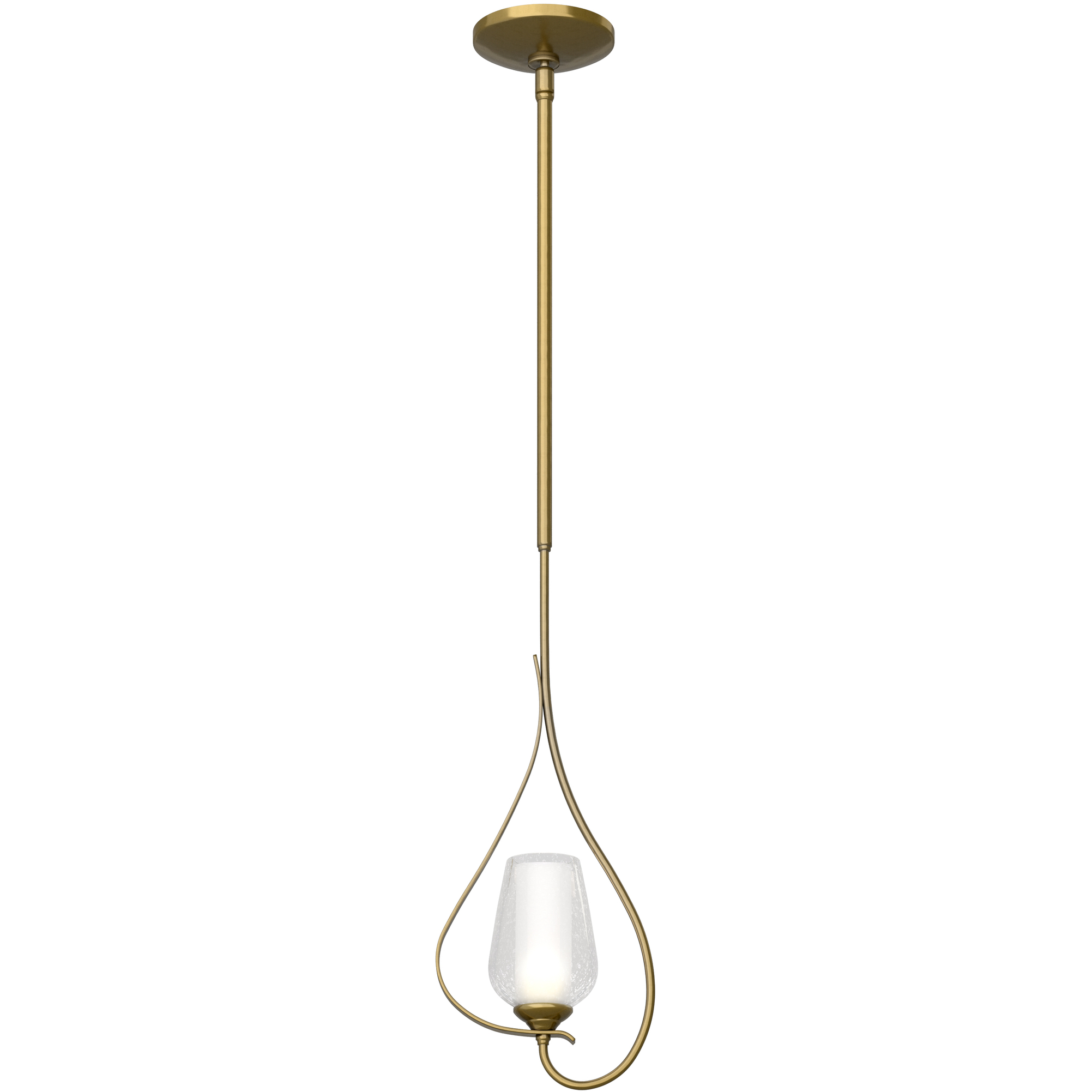 Flora 1 Light 7.6 inch Modern Brass Mini Pendant Ceiling Light in Seeded with Opal, Up Light
