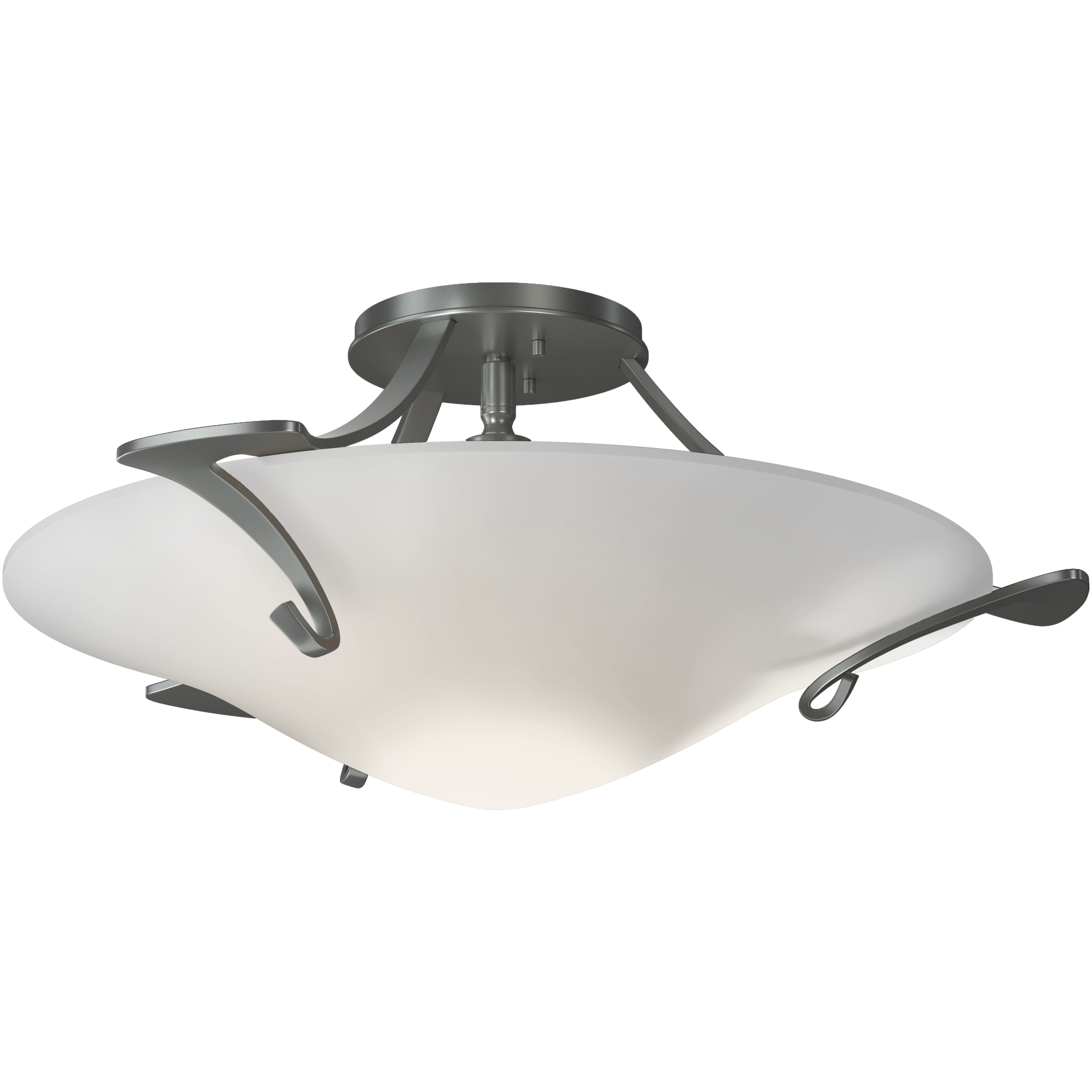 Antasia 1 Light 22.3 inch Vintage Platinum Semi-Flush Ceiling Light in Opal
