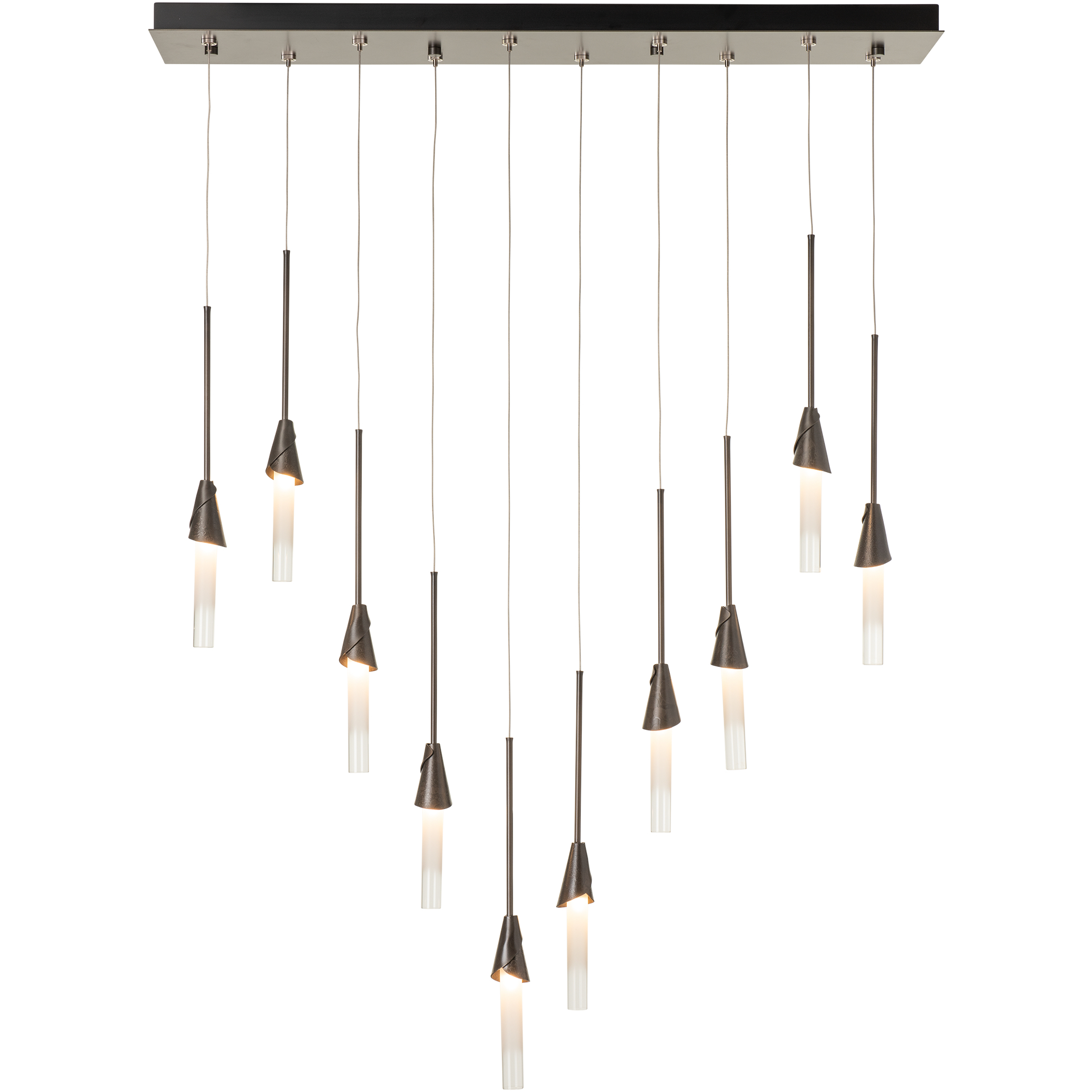 Lilium 10 Light 44.5 inch Bronze Linear Pendant Ceiling Light, Long