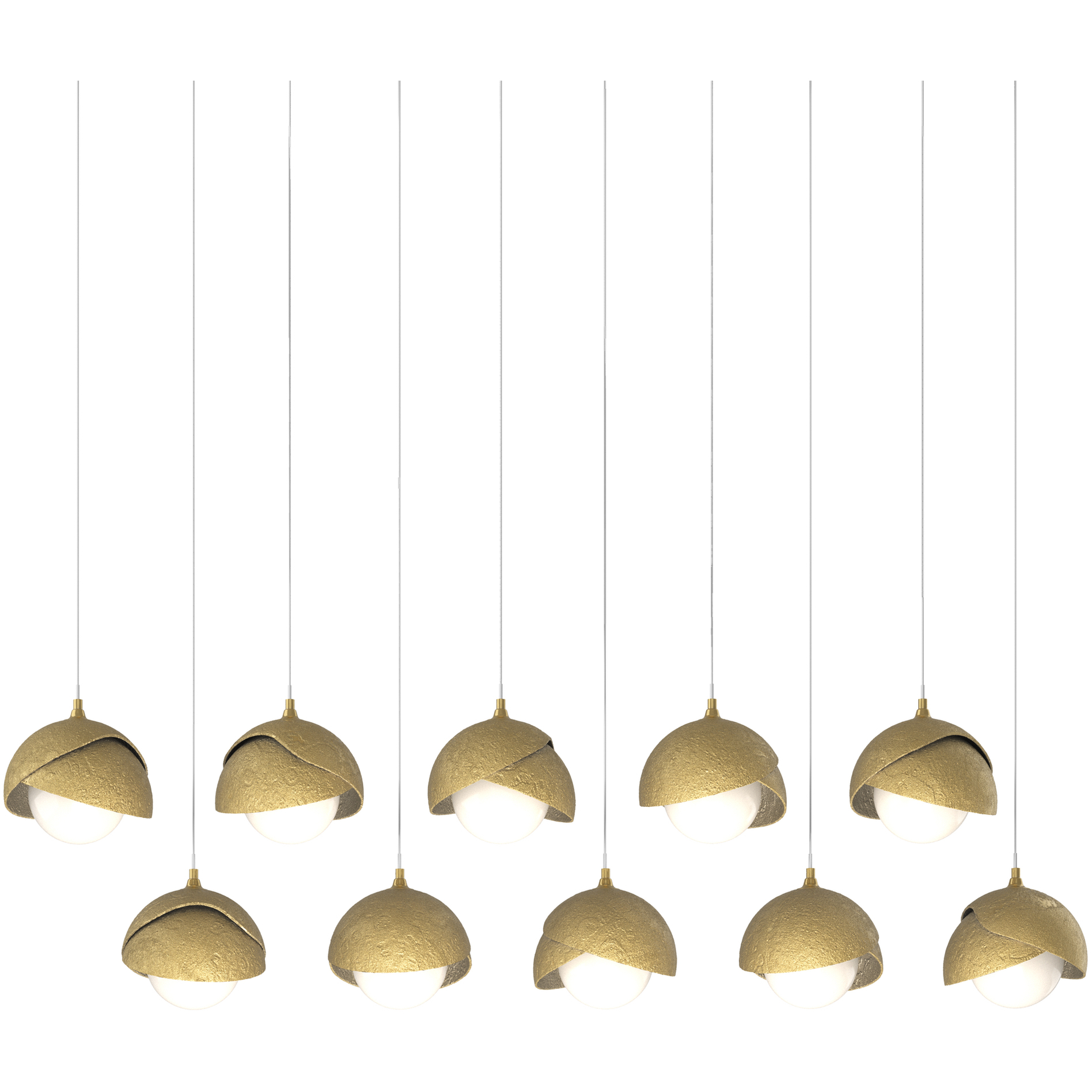 Brooklyn 10 Light 44.5 inch Ink with Clear Steel Pendant Ceiling Light, Long