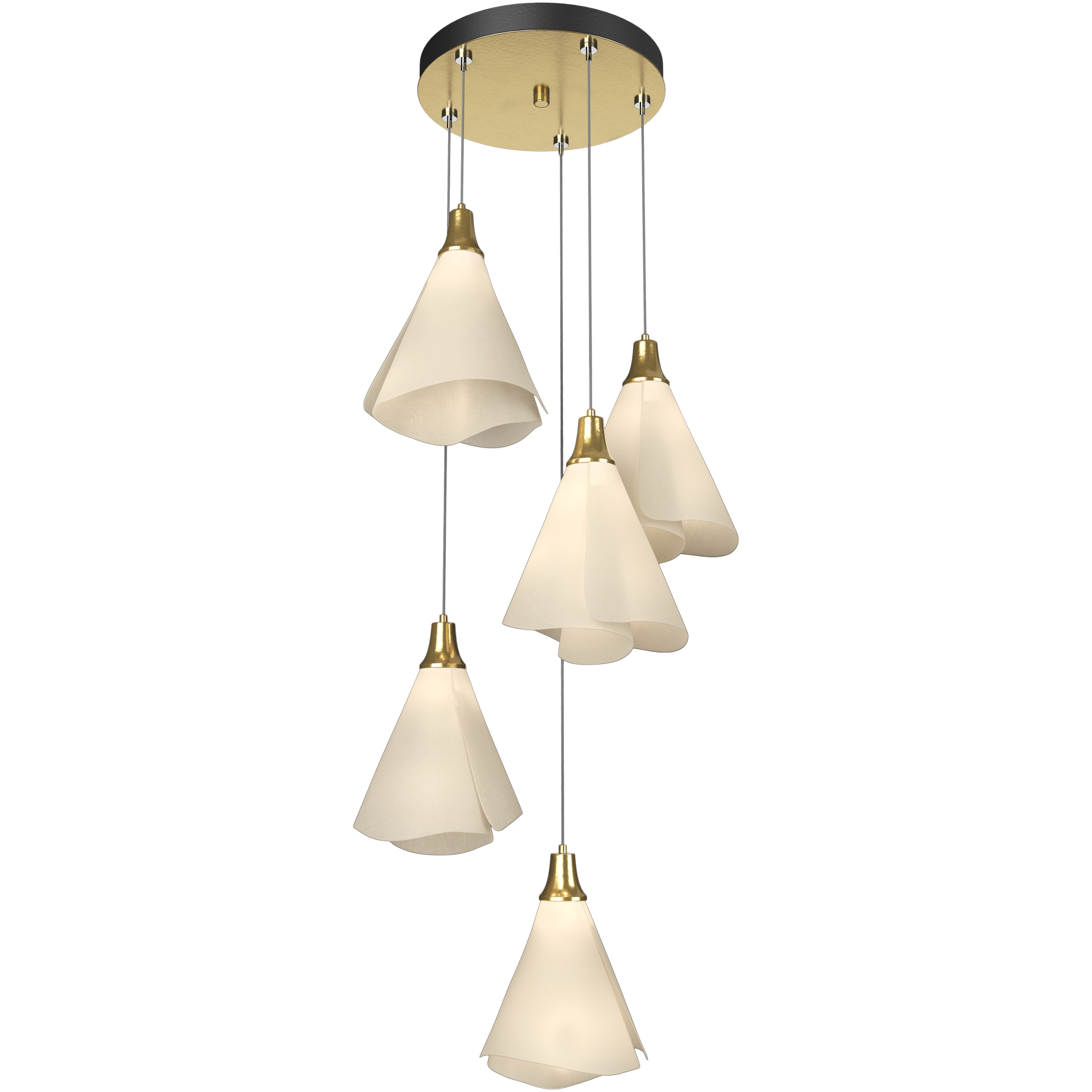 Mobius 5 Light 17.3 inch Modern Brass Pendant Ceiling Light, Standard