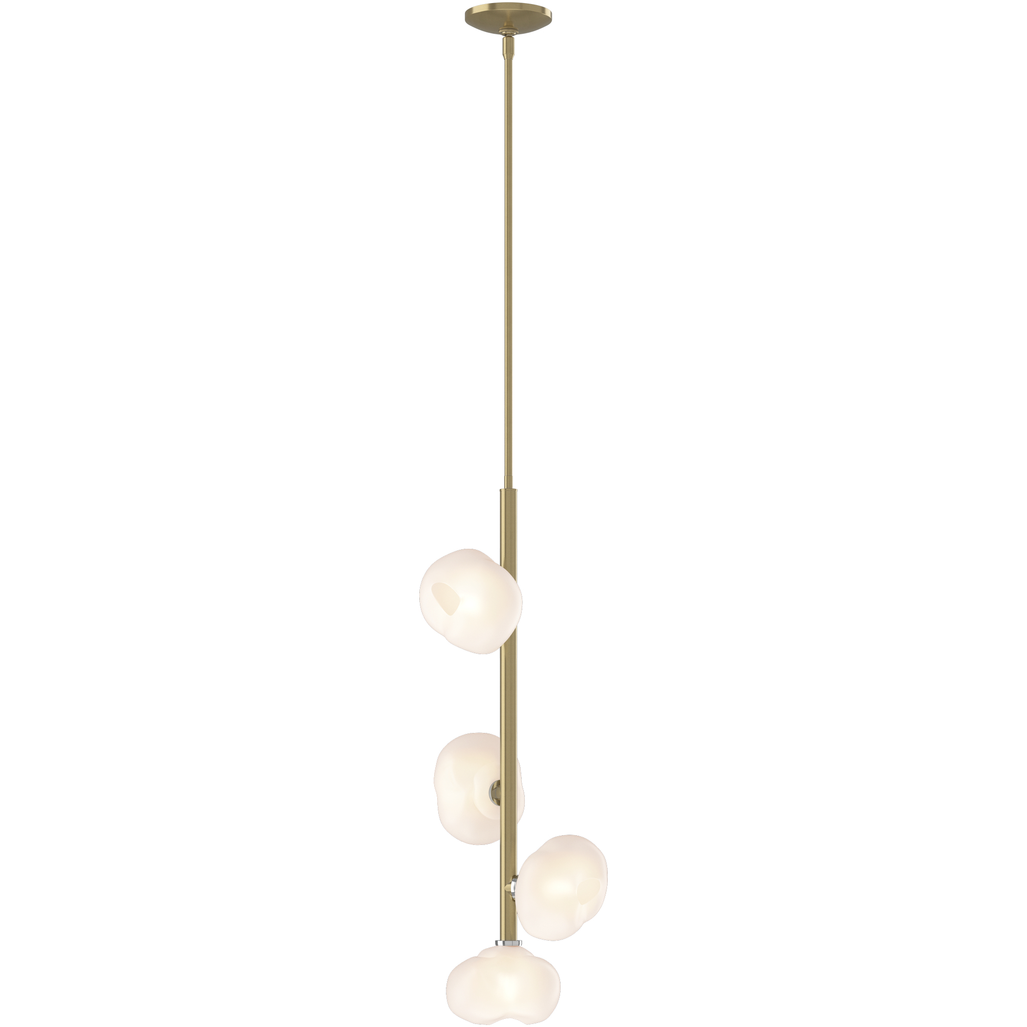 Ume 4 Light 11.6 inch Modern Brass Vertical Pendant Ceiling Light in Frosted