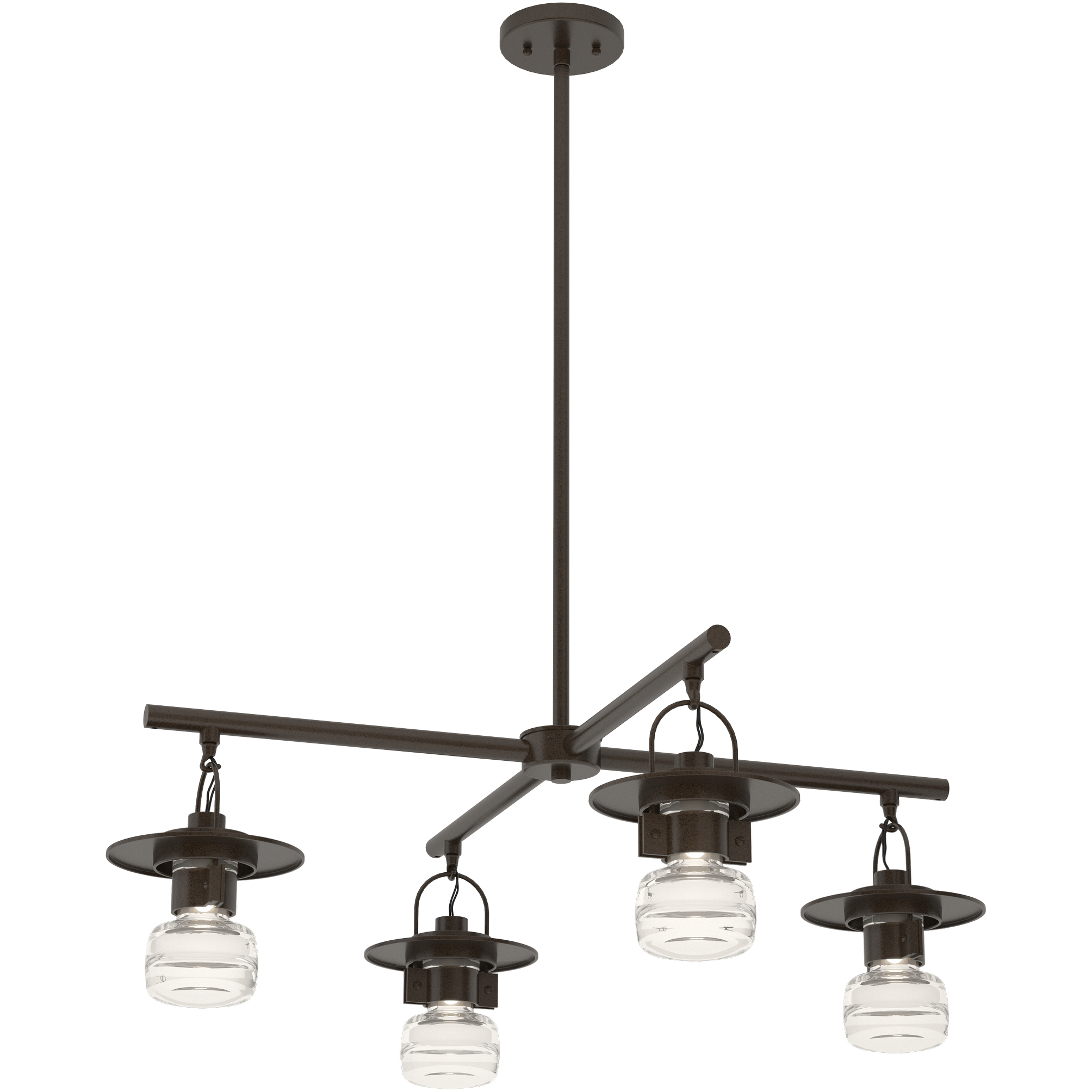 Mason 4 Light 33.9 inch Coastal White Outdoor Pendant in Clear