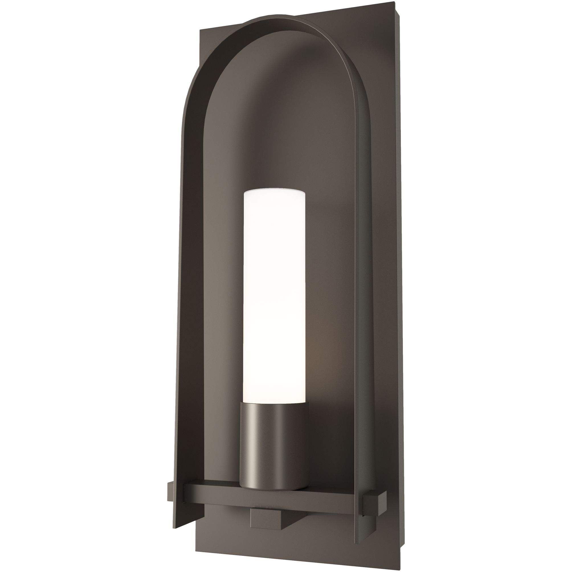 Hubbardton Forge Triomphe 1 Light 27.2 inch Coastal Dark Smoke Outdoor Sconce in Opal, Large 302032-1008 - Open Box