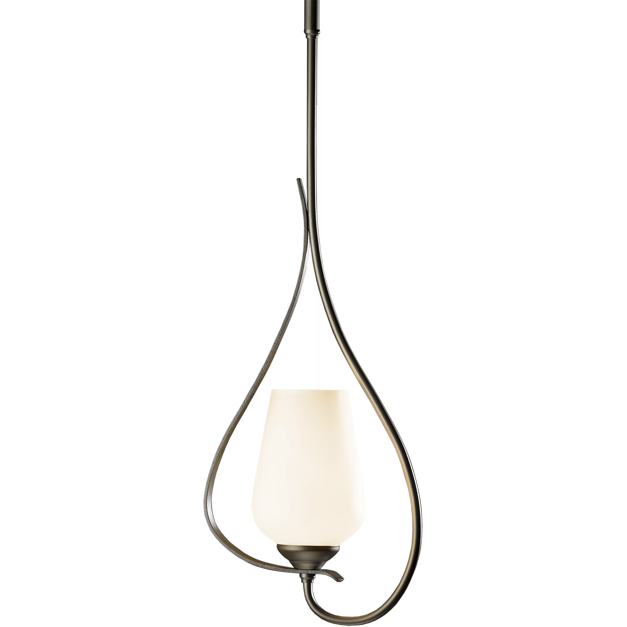 Flora 1 Light 7.6 inch Black Mini Pendant Ceiling Light in Opal, Up Light