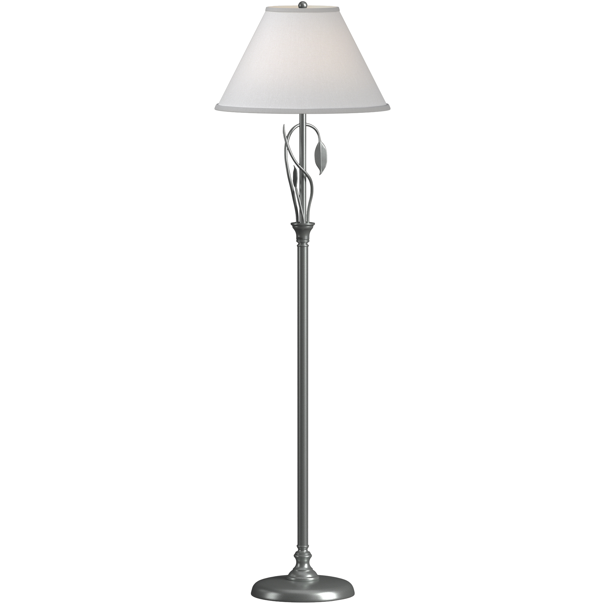 Forged Leaves and Vase 56 inch 150 watt Vintage Platinum Floor Lamp Portable Light in Natural Anna
