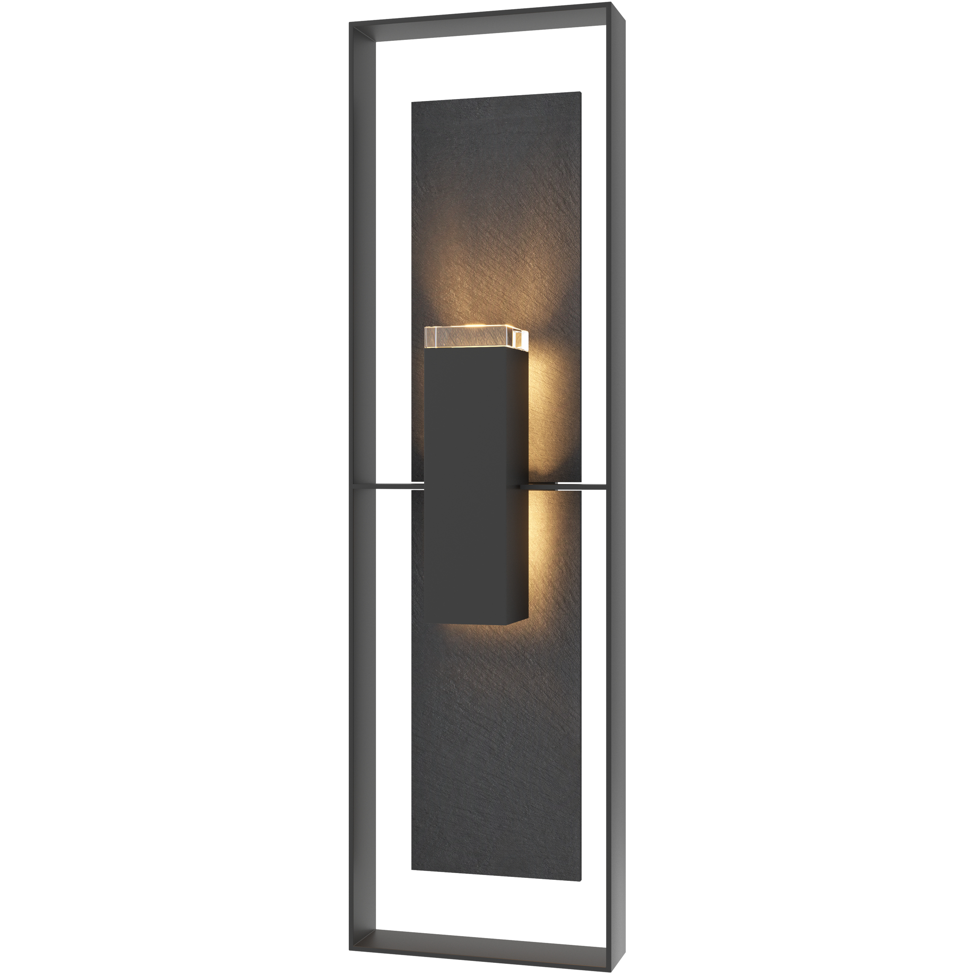 Shadow Box 2 Light 45 inch Coastal Black Outdoor Sconce, Extra Tall
