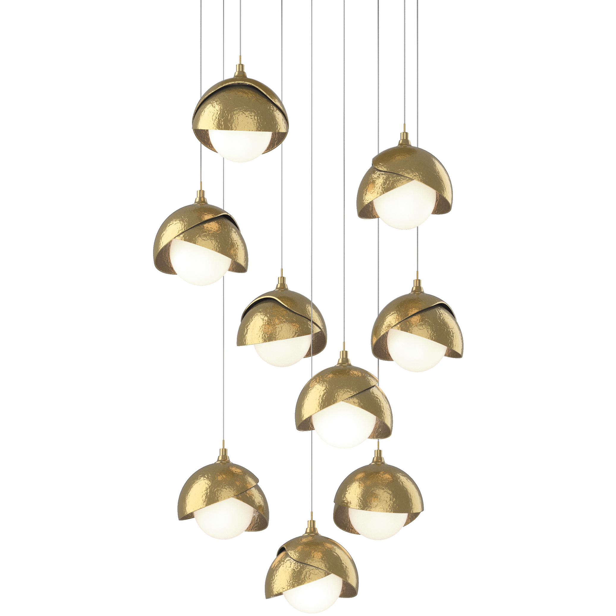 Brooklyn 9 Light 20.5 inch Ink with Clear Steel Pendant Ceiling Light, Long