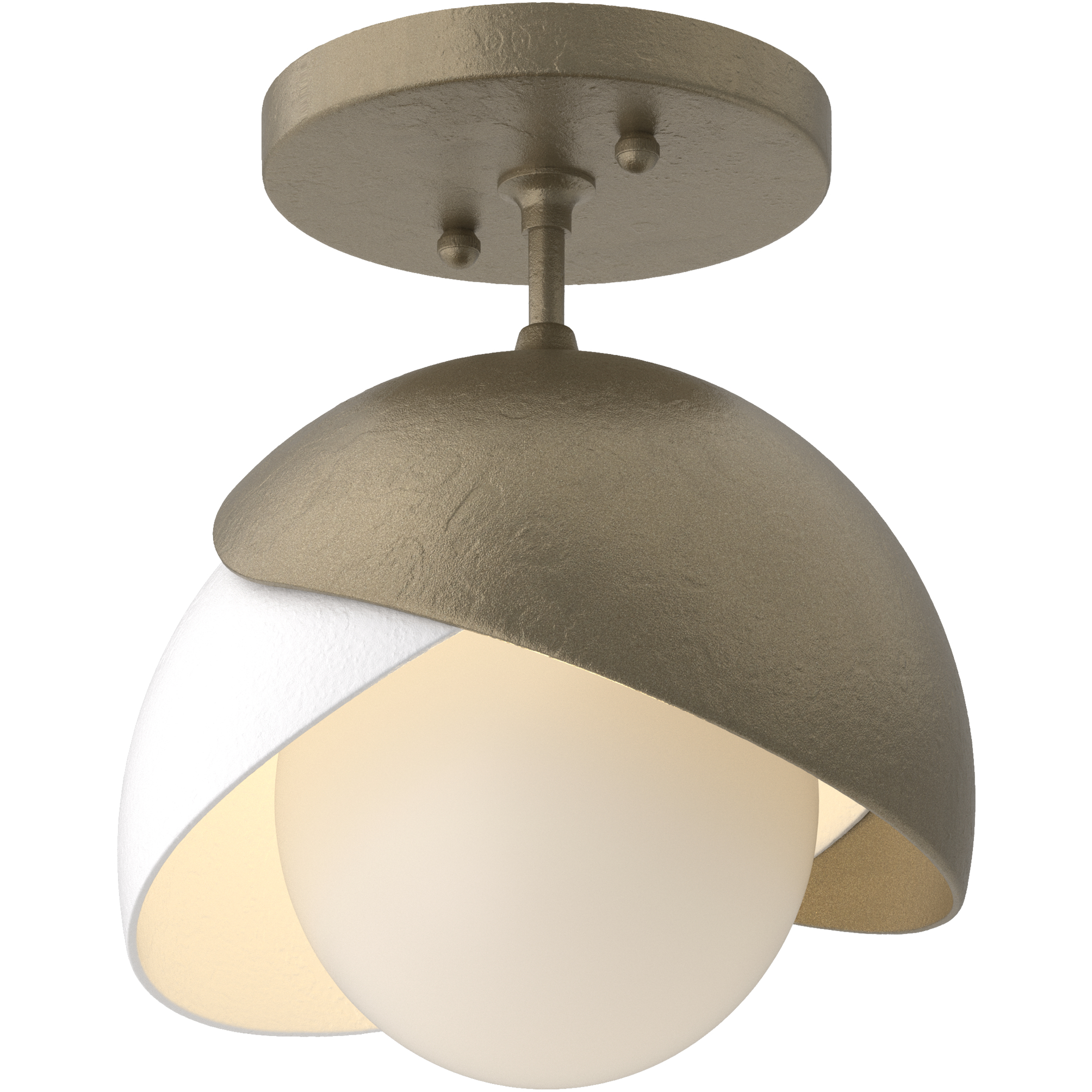 Brooklyn 1 Light 6 inch Soft Gold and Vintage Platinum Semi-Flush Ceiling Light in Soft Gold/Vintage Platinum