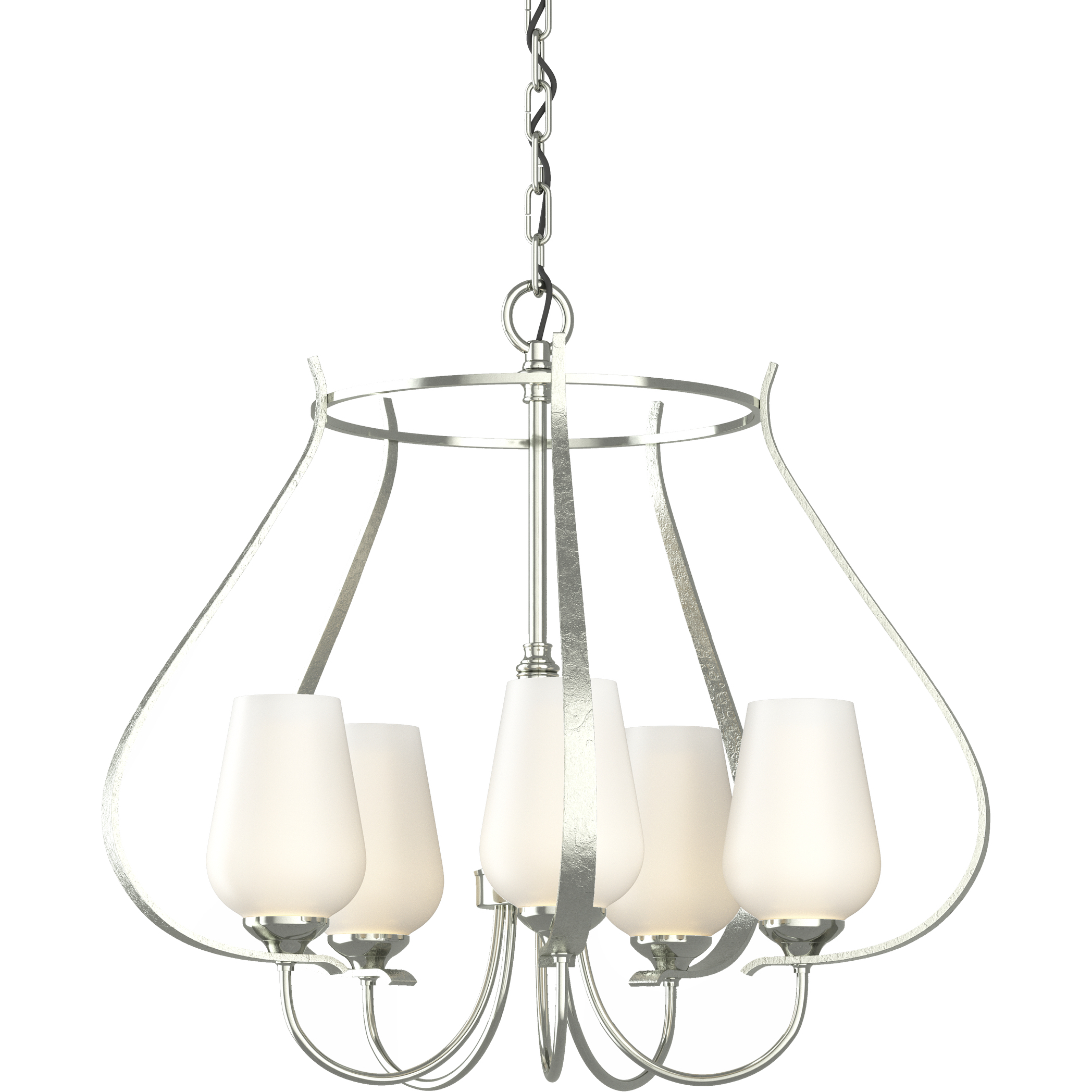Flora 5 Light 22.2 inch Sterling Chandelier Ceiling Light in Opal, 5 Arm