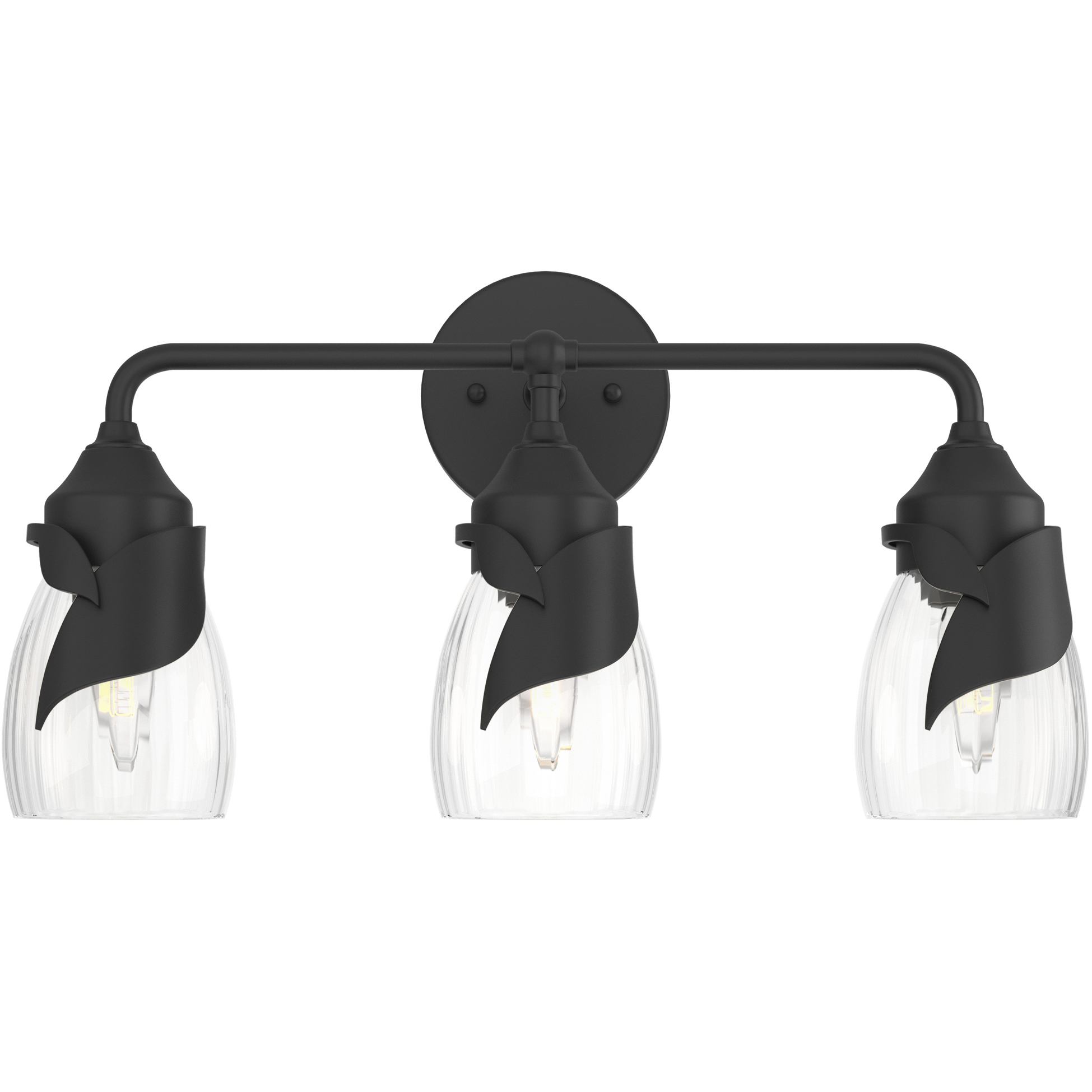 Lapas 3 Light 20.3 inch Black Bath Sconce Wall Light in Water