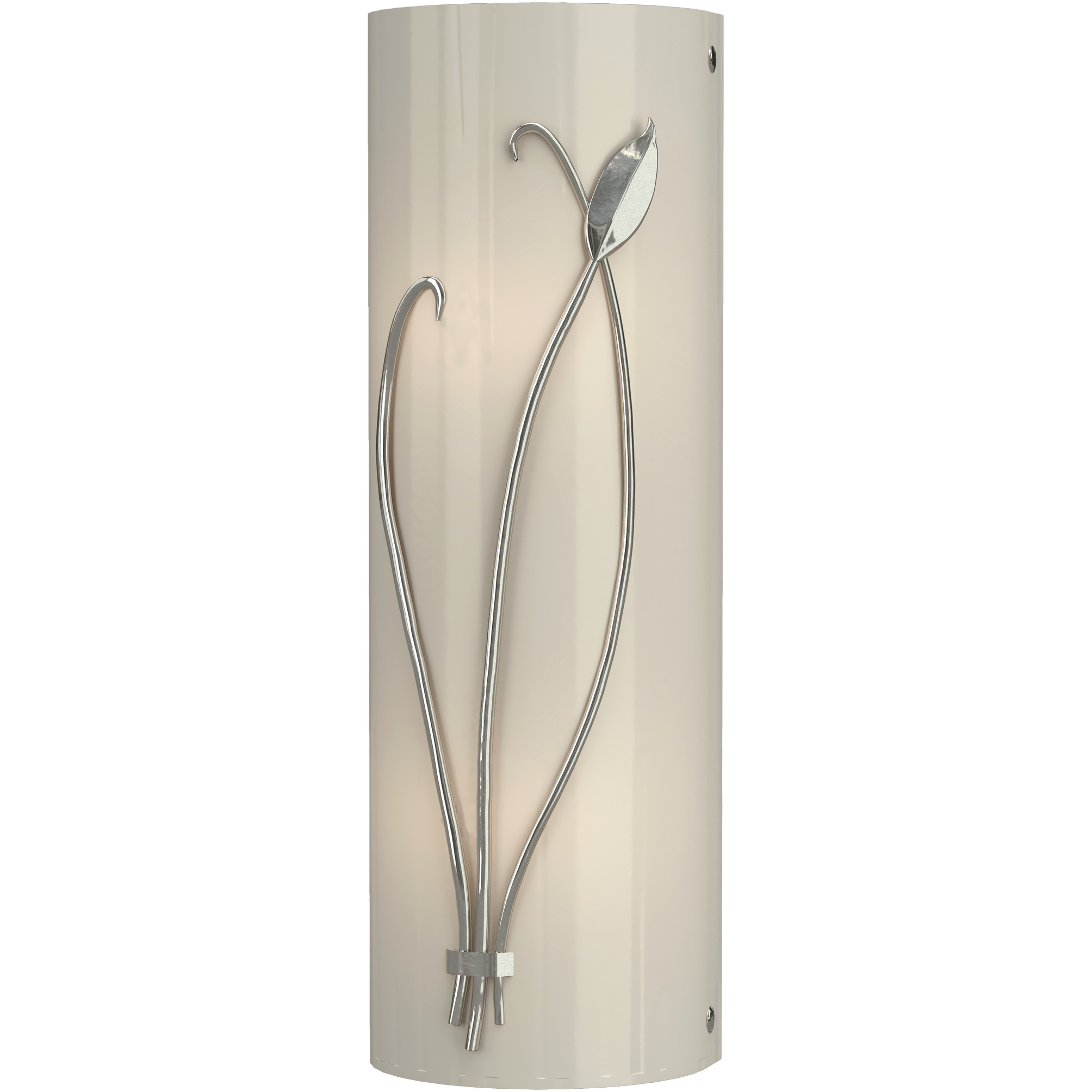 Hubbardton Forge Forged Leaf and Stem 2 Light 5.5 inch Sterling Sconce Wall Light in Ivory Art, Left 205770-1109 - Open Box