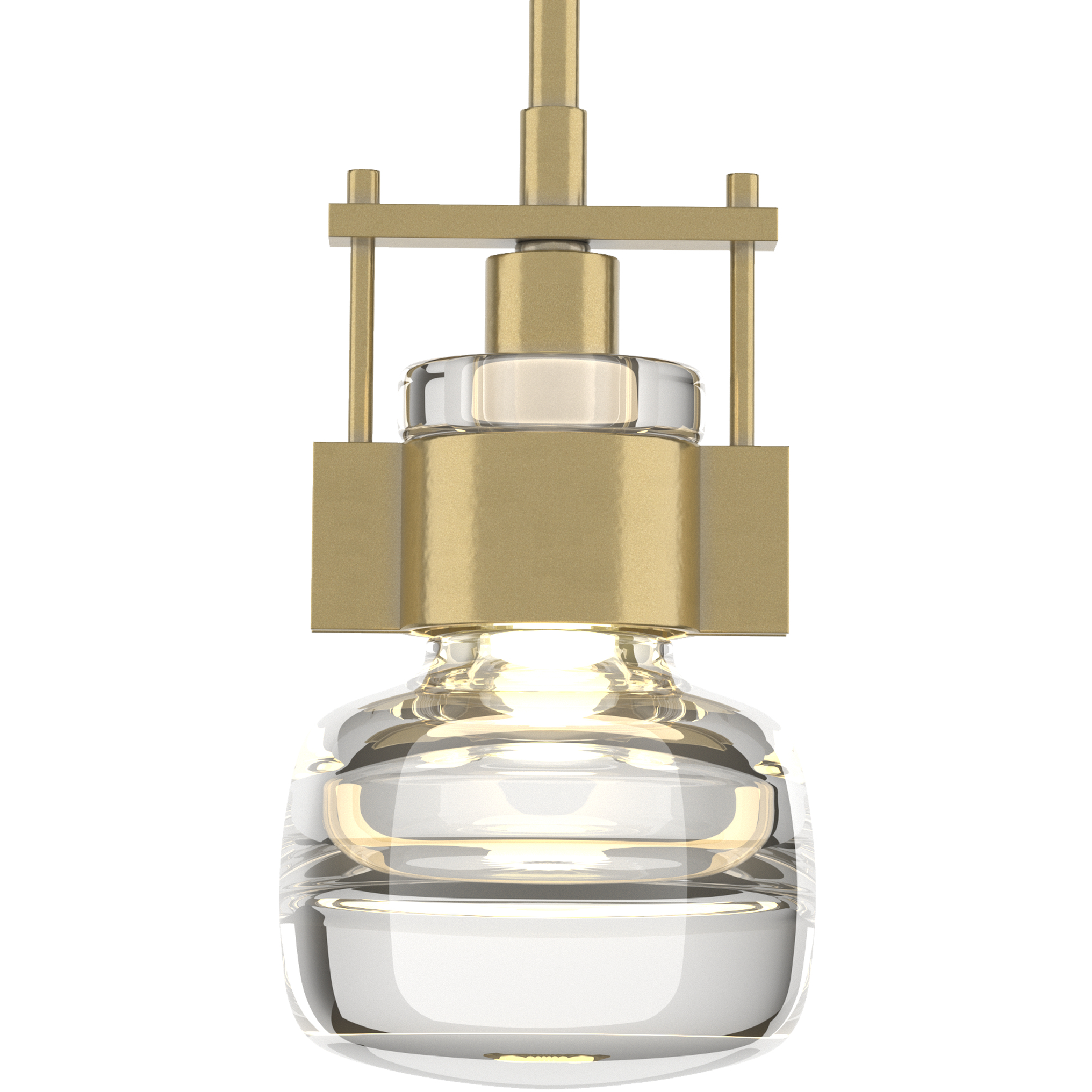 Cuff 1 Light 4 inch Modern Brass Mini Pendant Ceiling Light, Small