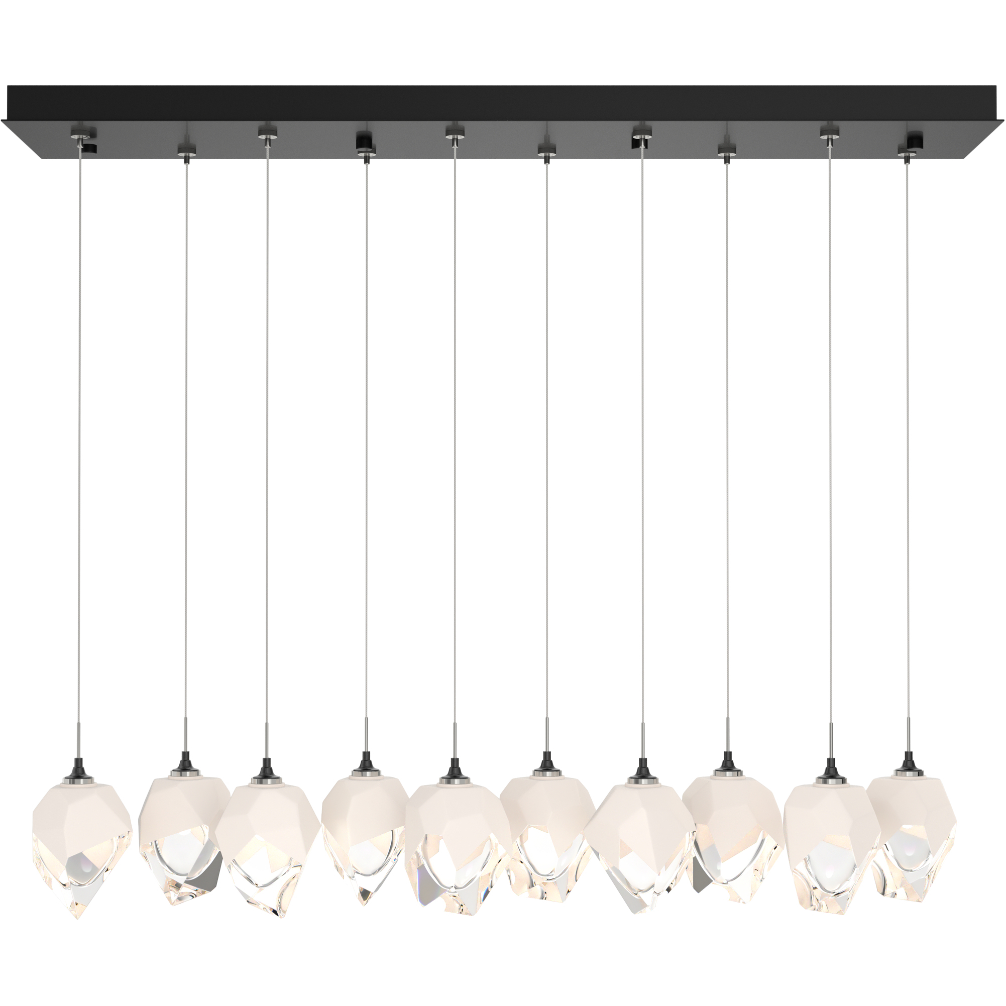 Chrysalis 10 Light 44.5 inch Ink Pendant Ceiling Light in White Crystal, Long