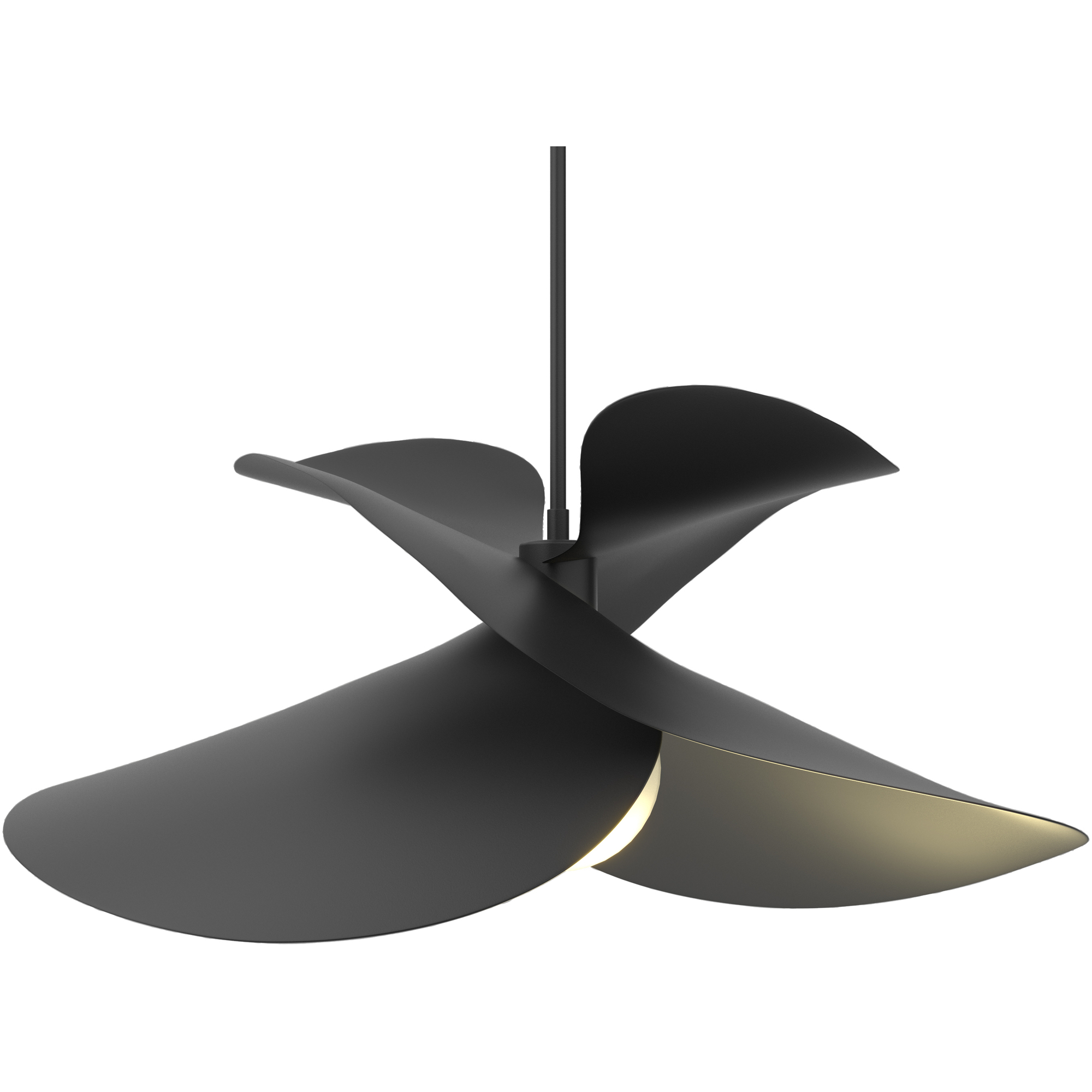 Hibiscus 1 Light 24.7 inch Black Pendant Ceiling Light, Large