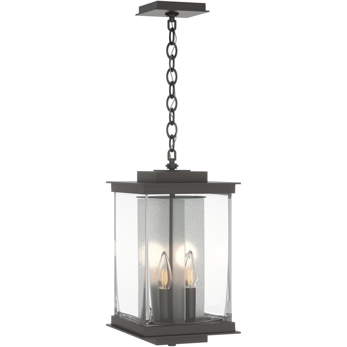 Kingston 4 Light 9.6 inch Coastal Oil Rub Bronze and Trans Vintage Platinum Outdoor Lantern, Large - Open Box