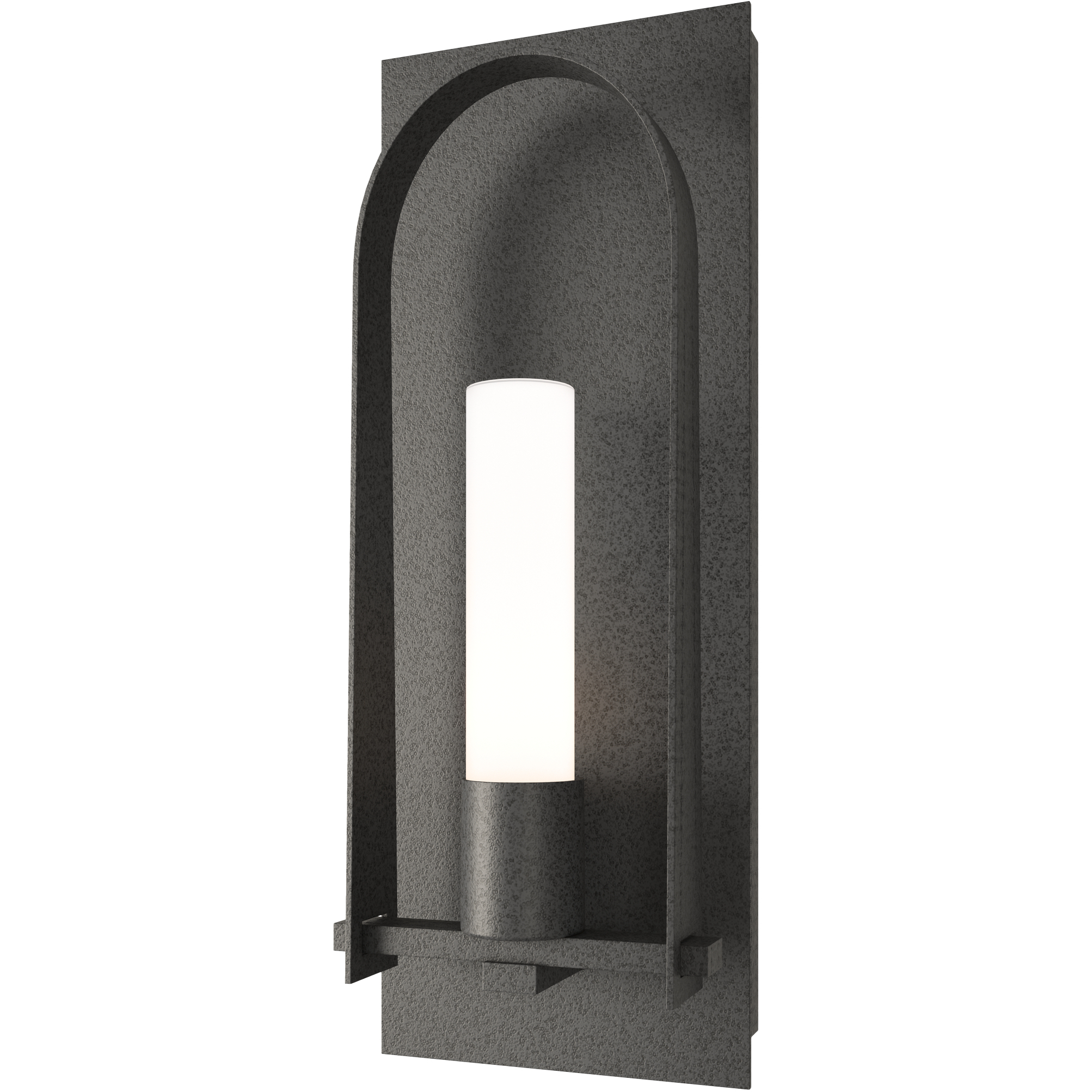 Triomphe 1 Light 24 inch Natural Iron Outdoor Sconce in Opal, Medium