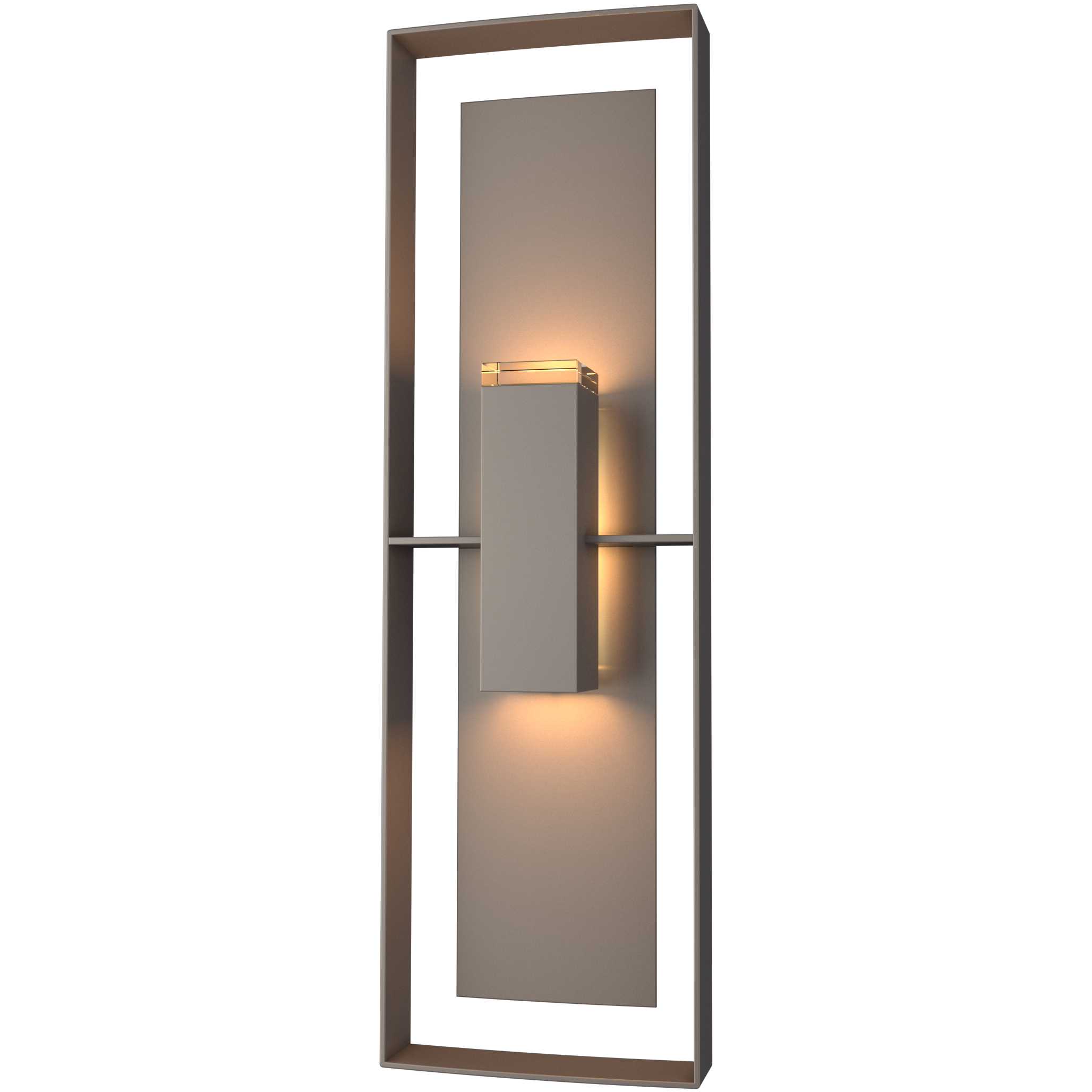Shadow Box 2 Light 34 inch Coastal Dark Smoke and Coastal Dark Smoke Outdoor Sconce, Tall