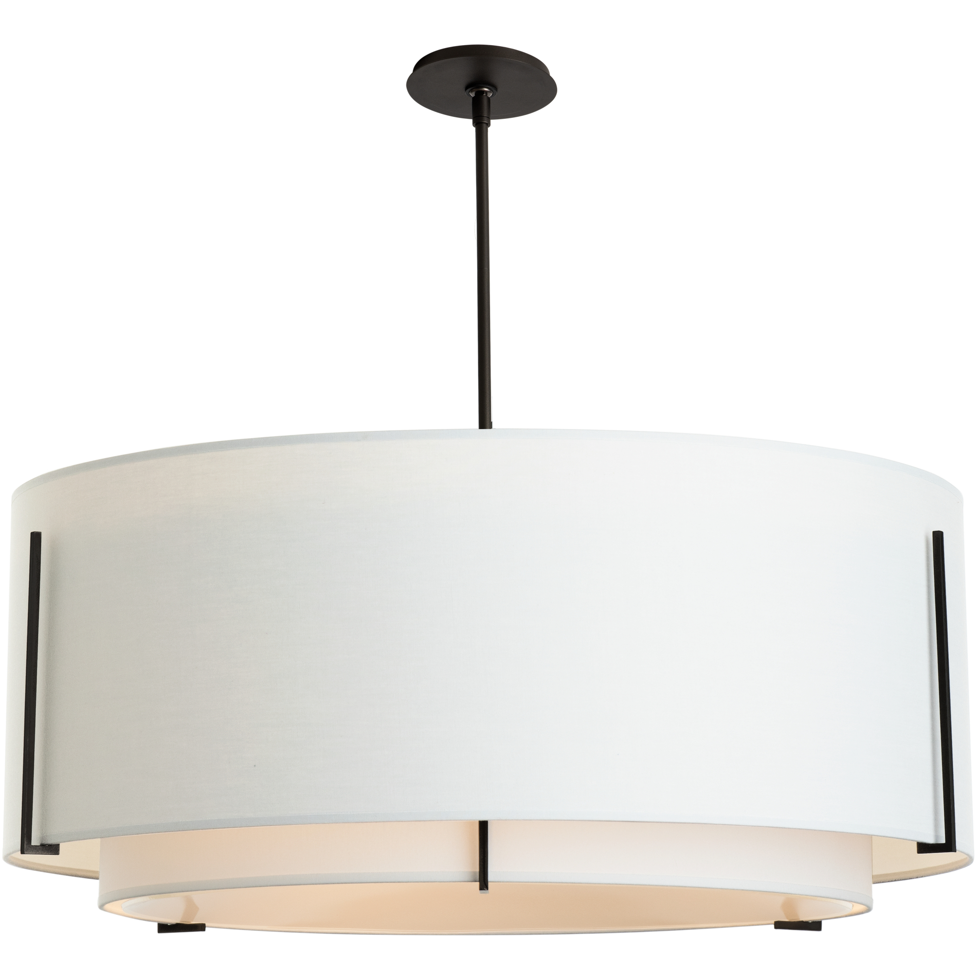 Exos Double Shade 6 Light 43.2 inch White Large Scale Pendant Ceiling Light in Natural Anna