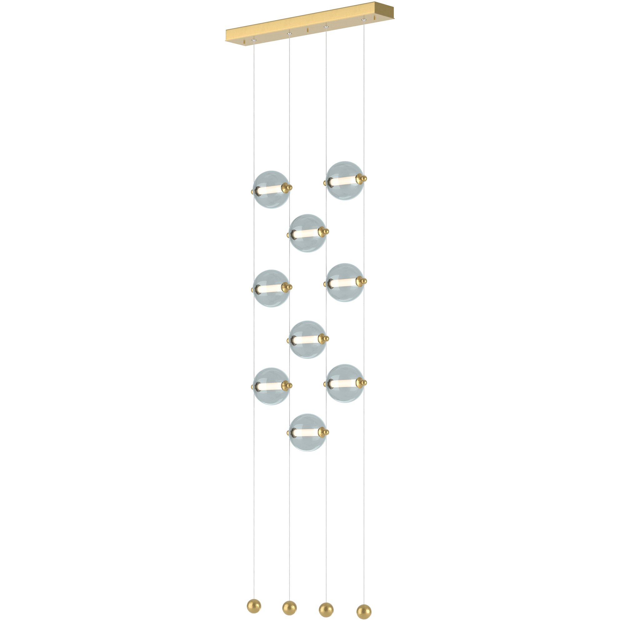 Abacus LED 22.3 inch Modern Brass Ceiling-to-Floor Pendant Ceiling Light in Cool Grey
