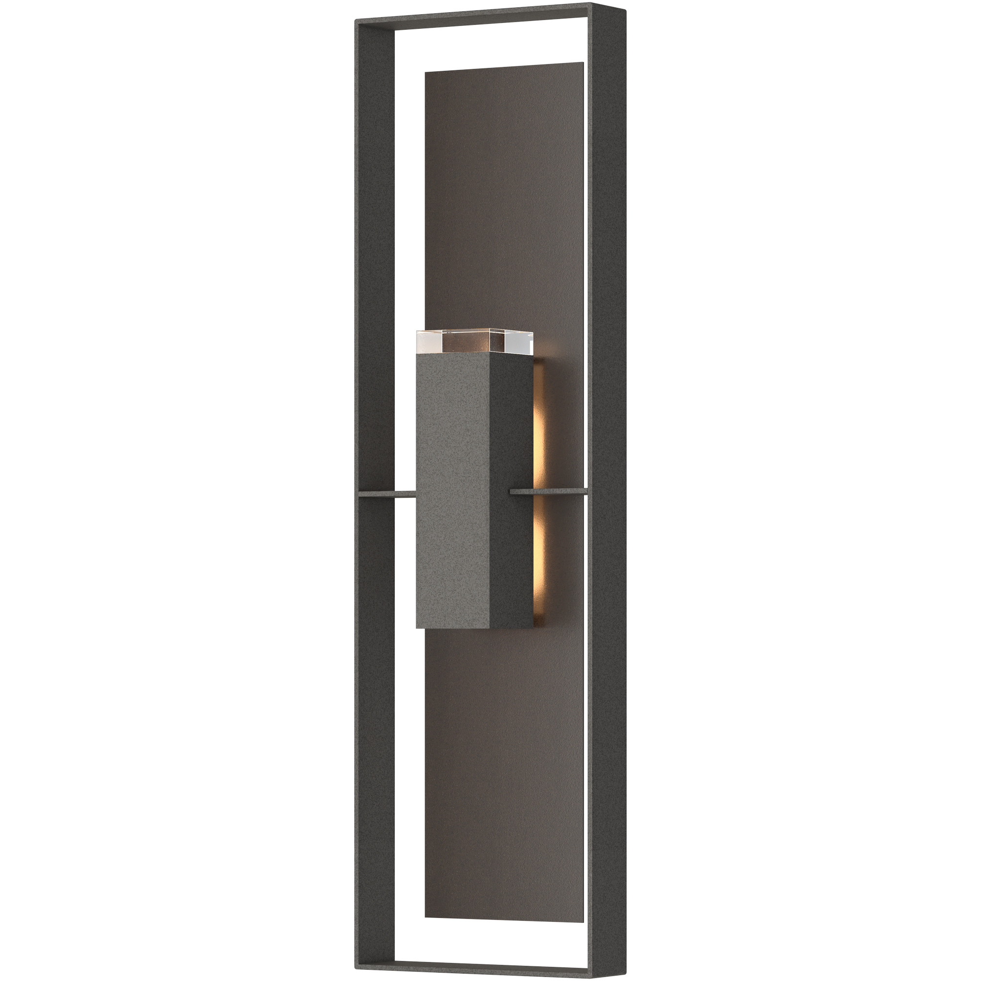 Shadow Box 2 Light 45 inch Coastal Natural Iron and Coastal Oil Rubbed Bronze Outdoor Sconce in Coastal Natural Iron/Coastal Oil Rubbed Bronze, Extra Tall