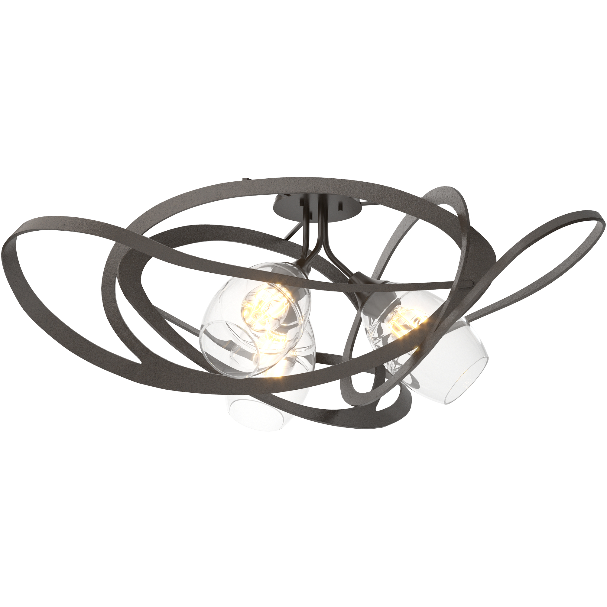 Nest 3 Light 37.2 inch Oil Rubbed Bronze Semi-Flush Ceiling Light