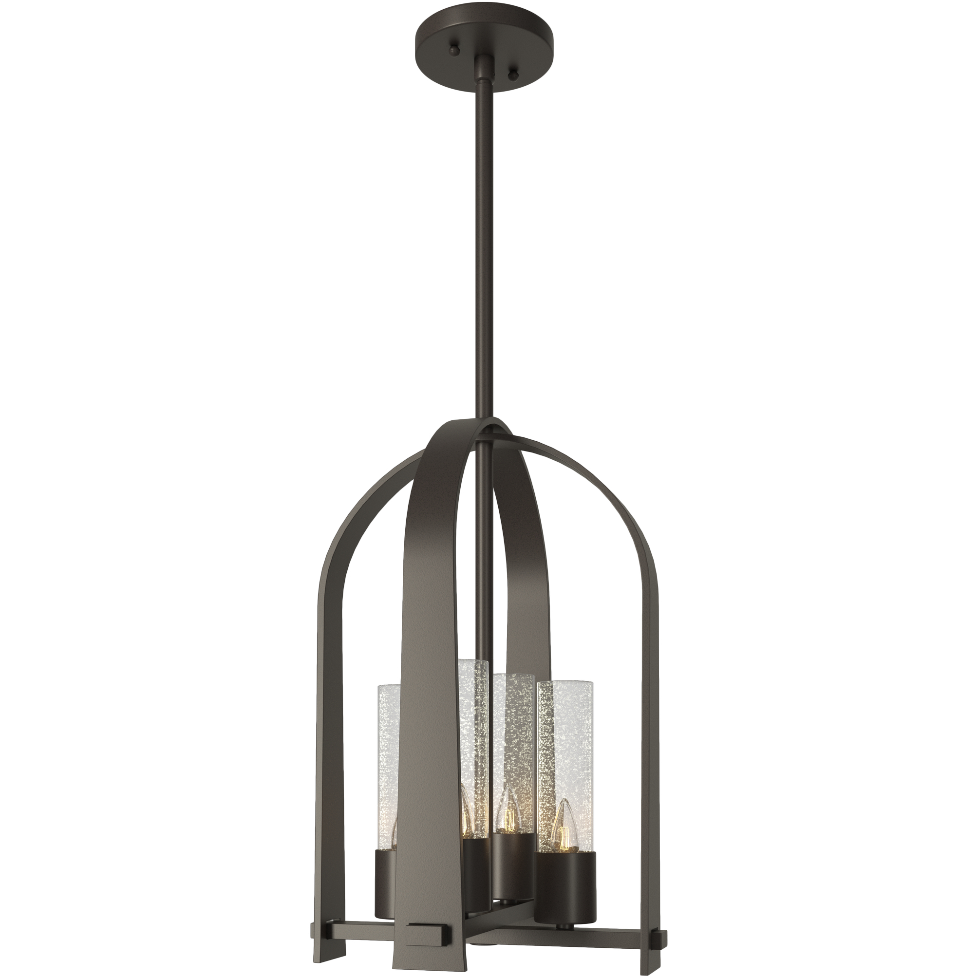 Triomphe 4 Light 13 inch Coastal Dark Smoke Outdoor Lantern in Seeded Clear