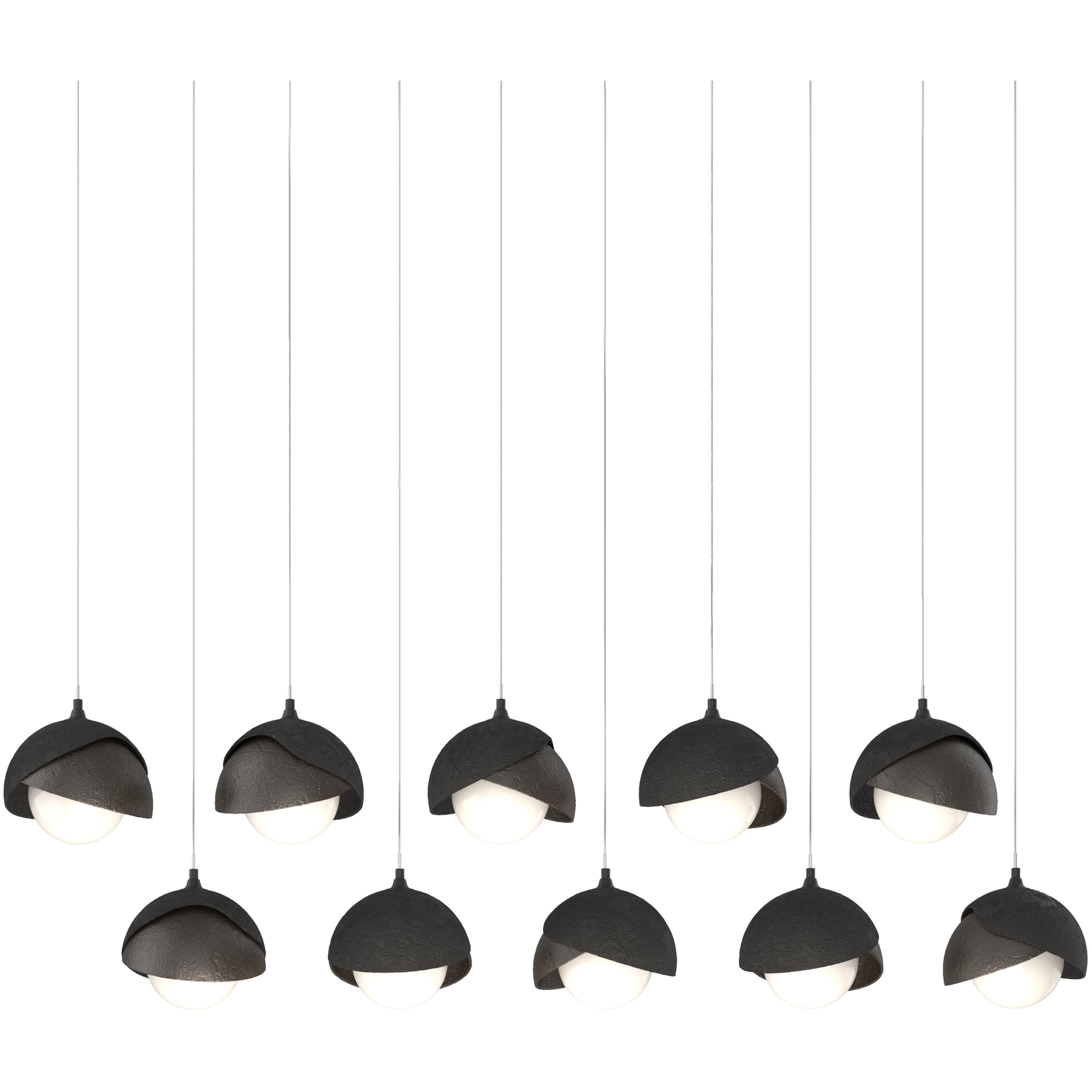 Brooklyn 10 Light 44.5 inch Black with Oil Rubbed Bronze Pendant Ceiling Light in Black/Oil Rubbed Bronze, Long