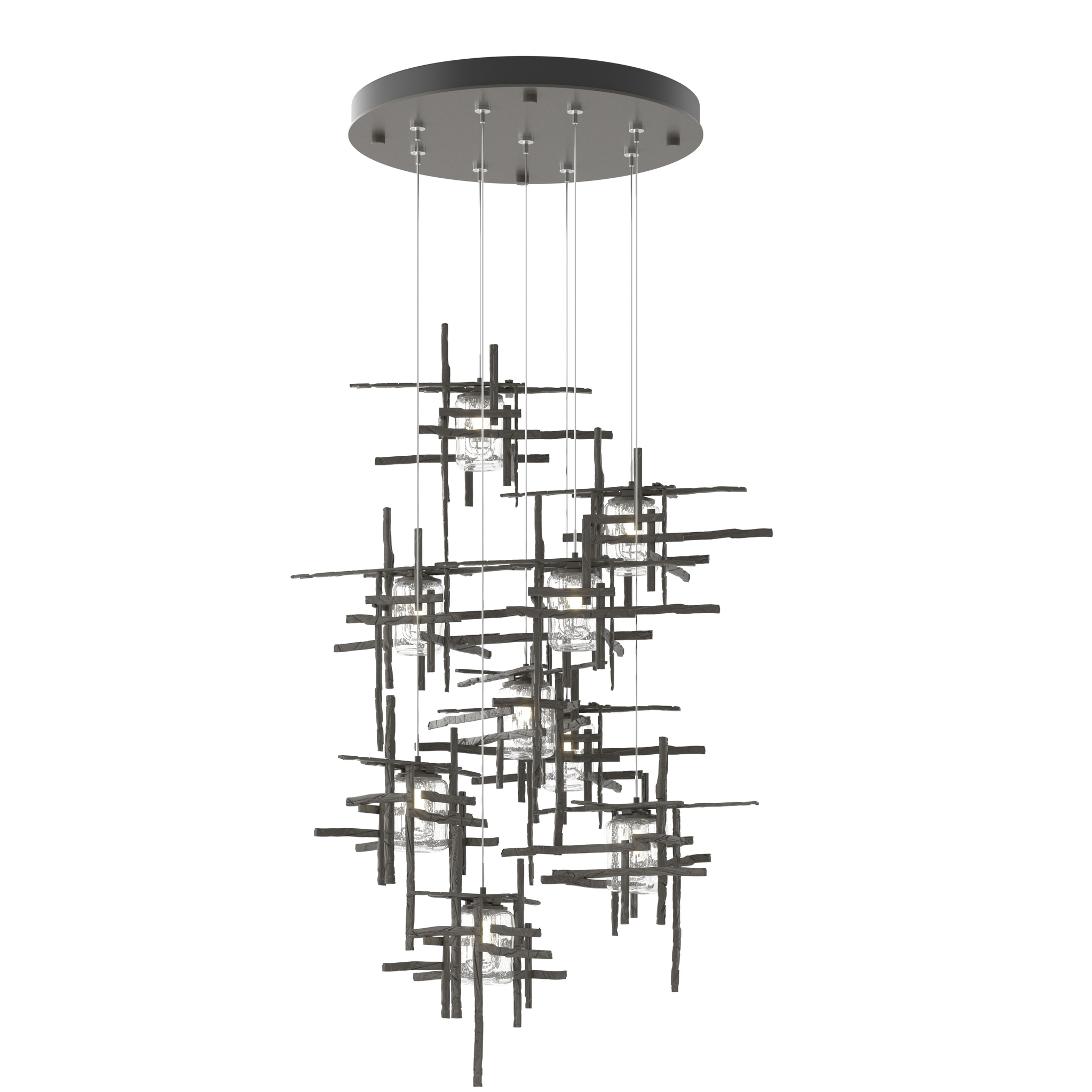 Tura 9 Light 29.6 inch Dark Smoke Pendant Ceiling Light, Standard