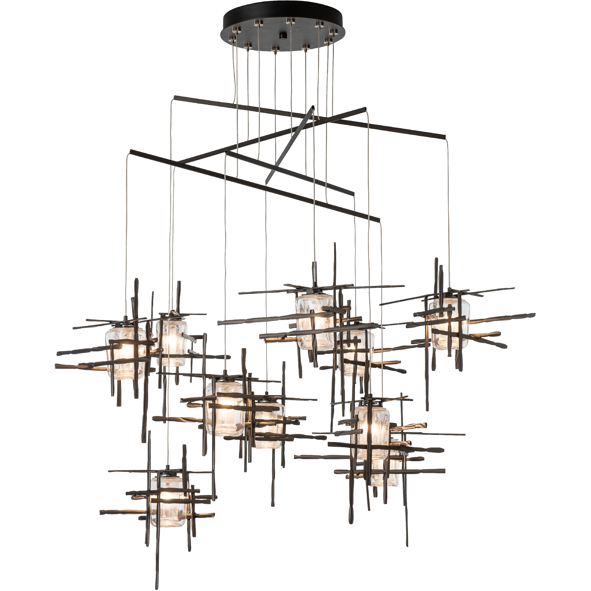 Tura 10 Light 48.9 inch Bronze Mobile Pendant Ceiling Light, Long